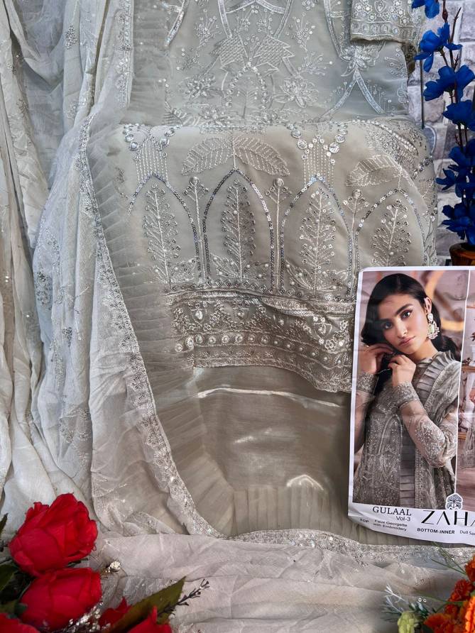 Gulaal Vol 3 By Zaha Georgette Pakistani Suits Wholesale Clothing Suppliers In India